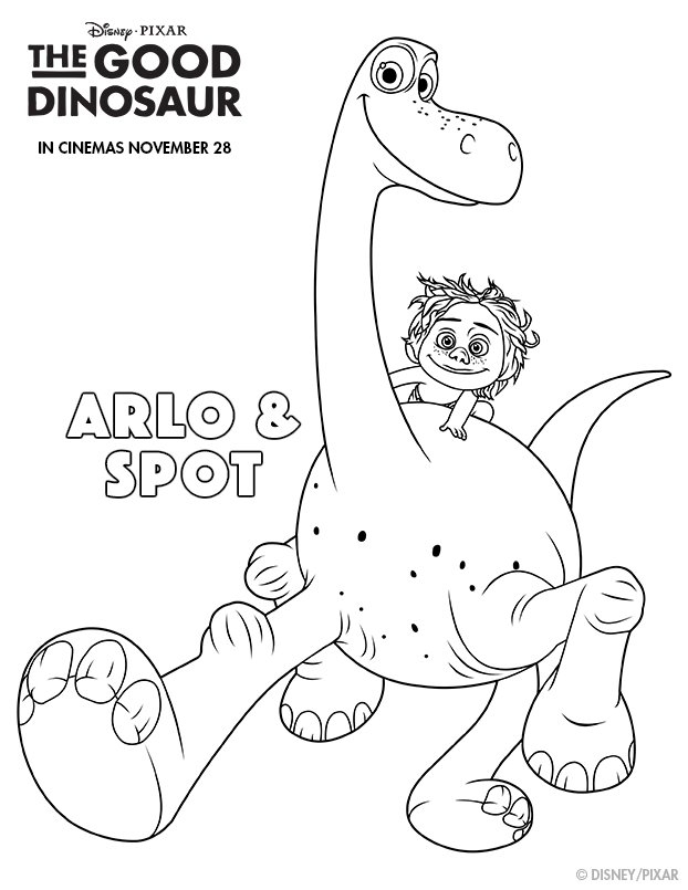 622x805 The Good Dinosaur Colouring Pages Free Printables