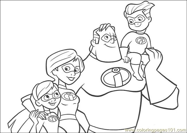 650x464 The Incredibles 09 Coloring Page