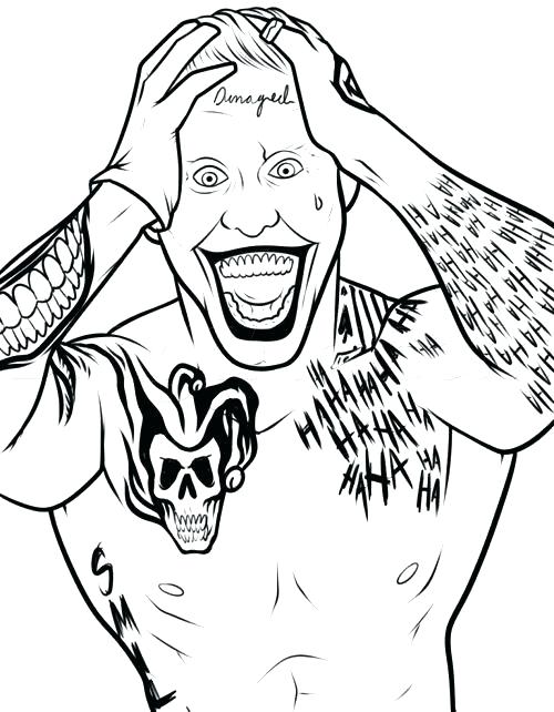 500x642 The Joker Coloring Pages Joker Coloring Page Joker Face Coloring