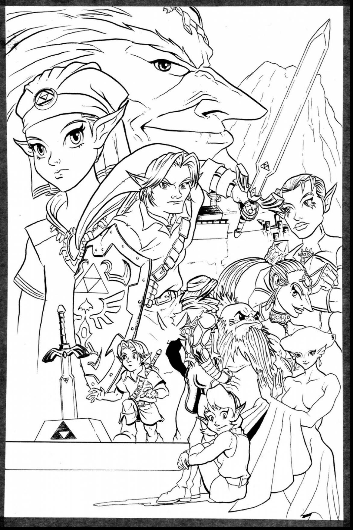 1172x1760 New Coloring Pages Zelda