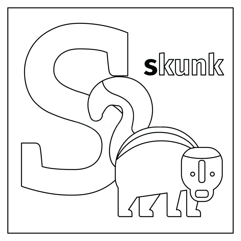 800x800 Letter S Coloring Sheet Download Skunk Letter S Coloring Page