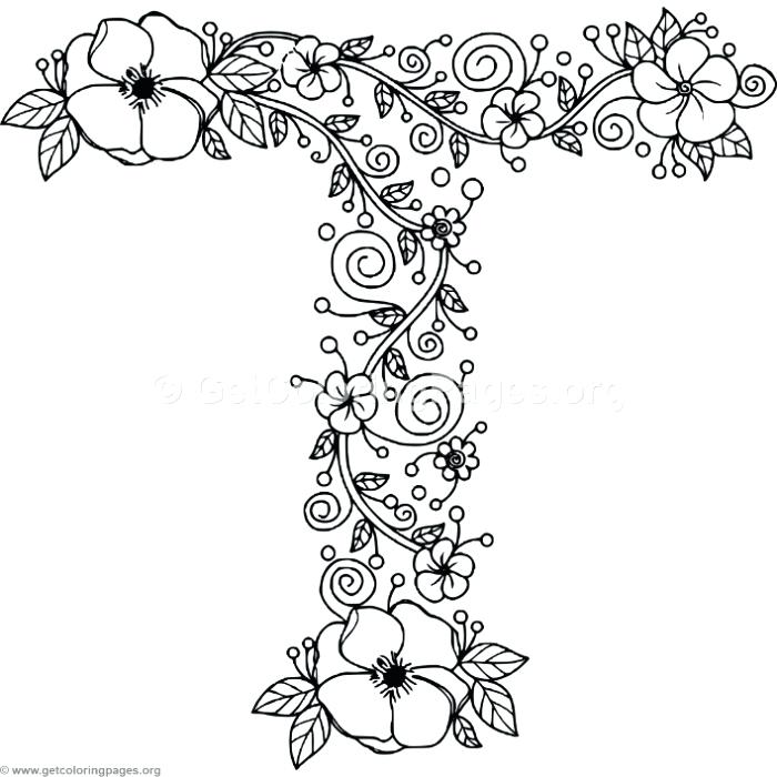 Letter T Coloring Page Floral Alphabet Letter T Coloring Pages 700x700 Letter T Coloring Page Floral Alphabet Letter T Coloring Pages