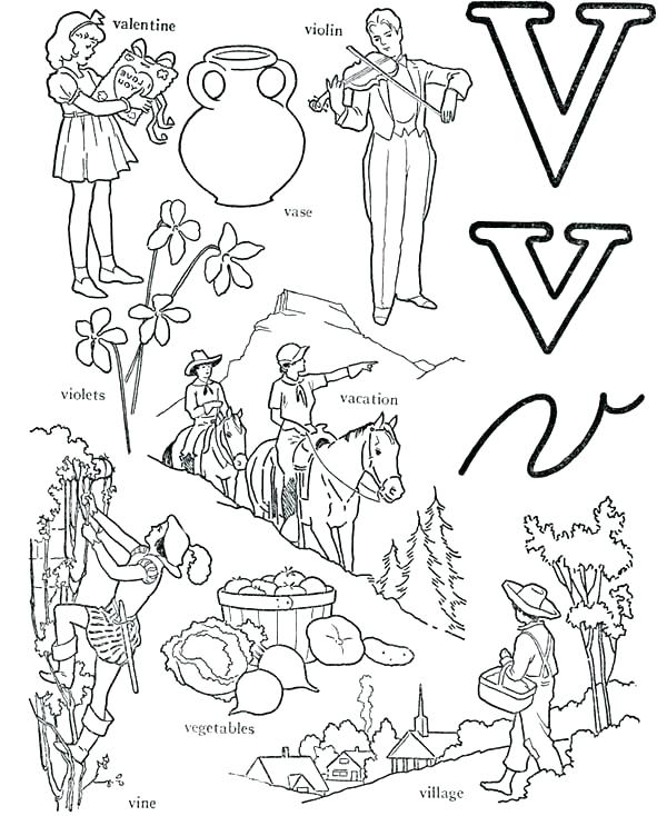 600x734 Letter V Coloring Pages V Coloring Pages Learn Alphabet Letter V