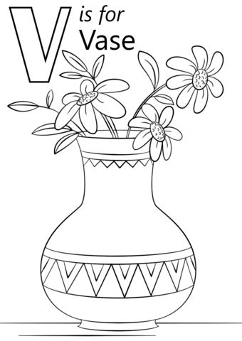 340x480 Letter V Is For Vase Coloring Page In Letter V Coloring Pages