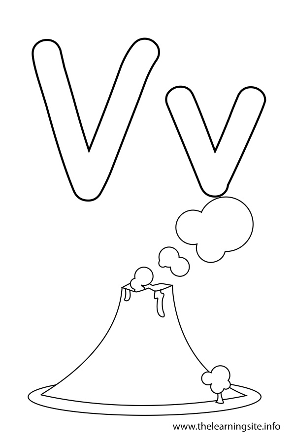 599x899 Volcano Letter V Coloring Pages