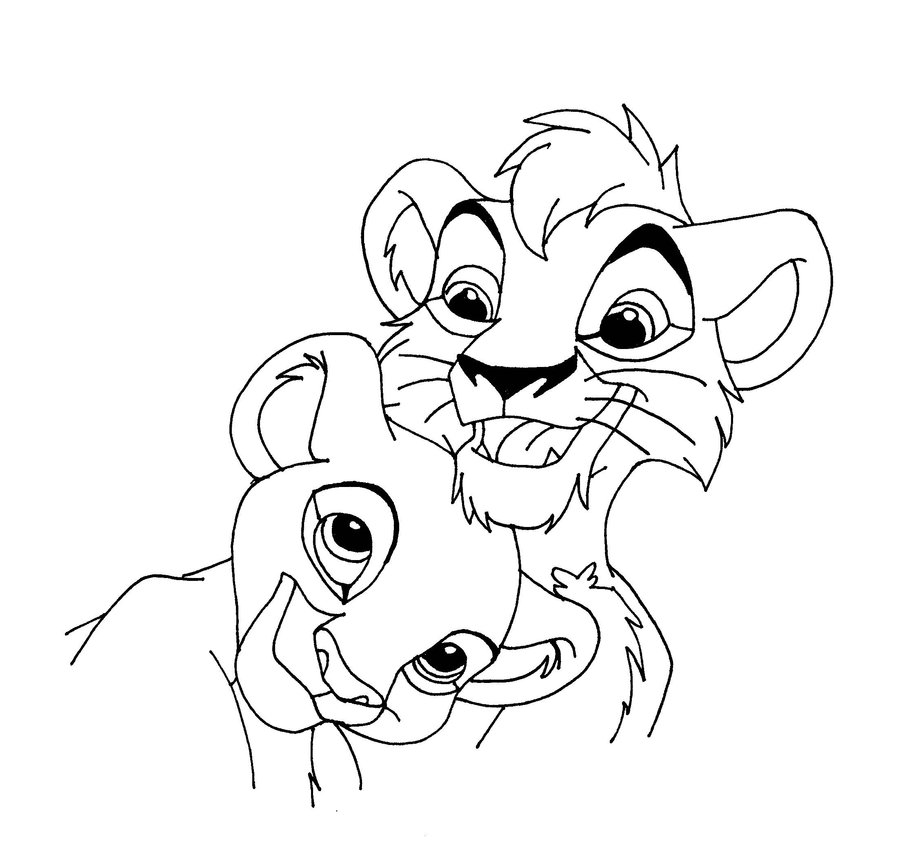 Nala And Simba Sweethearts Free Coloring Page Animals, Disney 900x856 Nala And Simba Sweethearts Free Coloring Page Animals, Disney