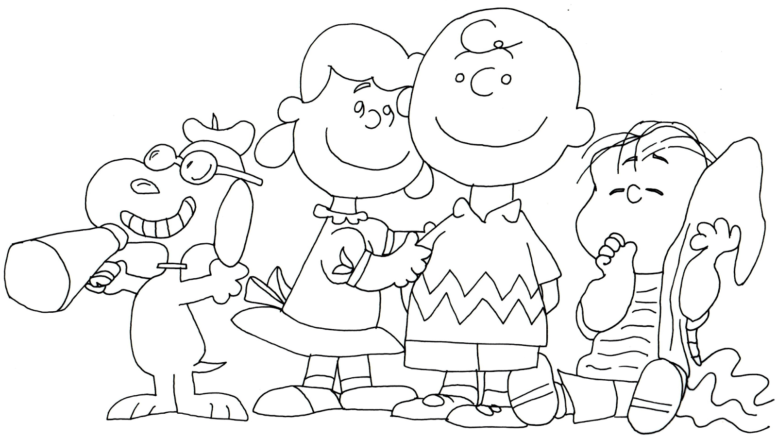 1600x902 Charlie Brown And Snoopy Peanuts Coloring Page 542163 Also Pages