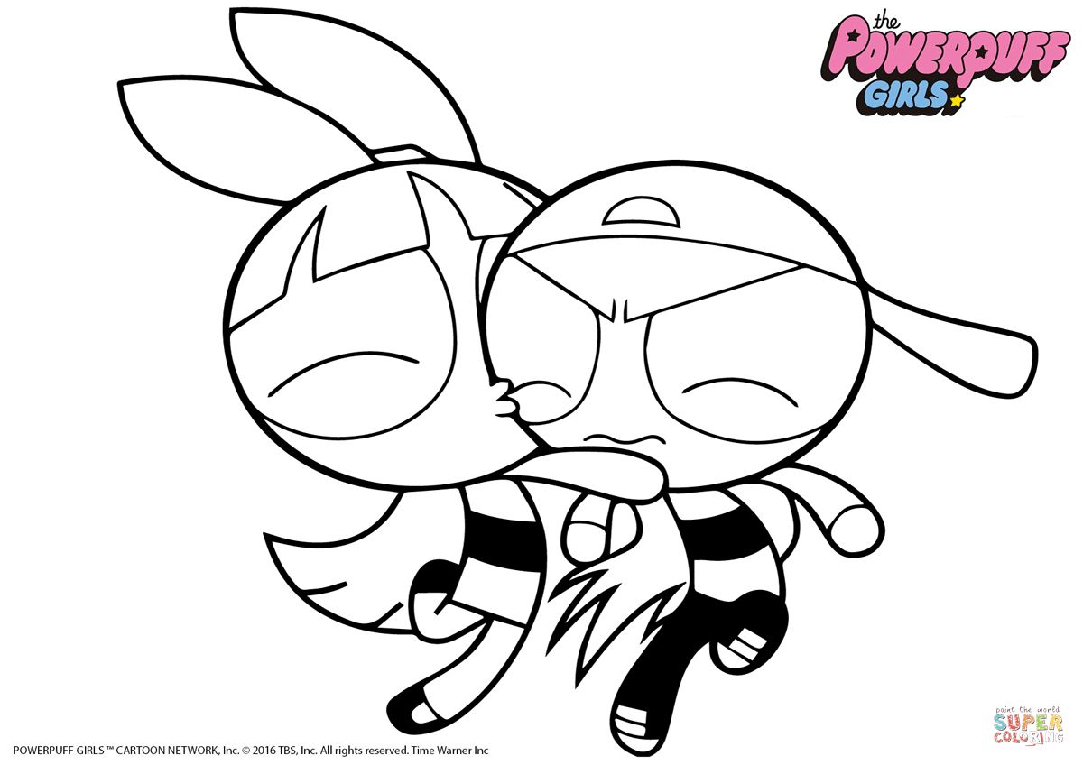 Blossom Kissing Brick Coloring Page At Powerpuff Girls Coloring 1200x848 Blossom Kissing Brick Coloring Page At Powerpuff Girls Coloring