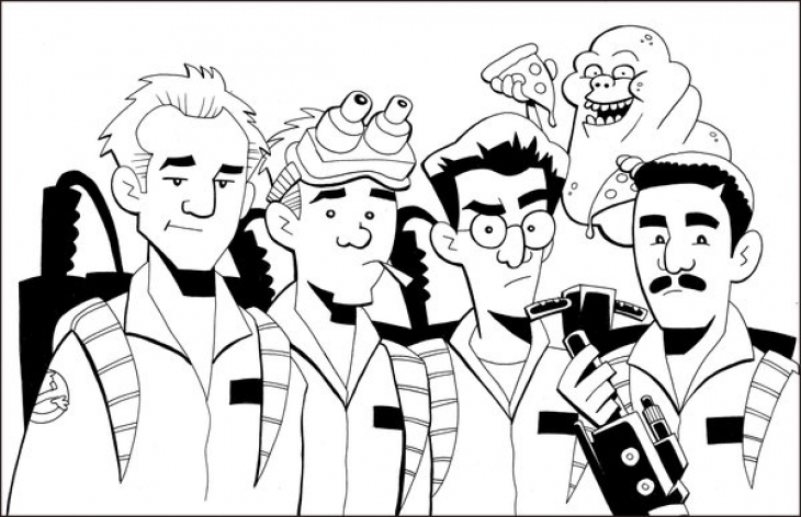 All Member Of Ghostbusters And Slimer Coloring Page Free Printable 730x472 All Member Of Ghostbusters And Slimer Coloring Page Free Printable