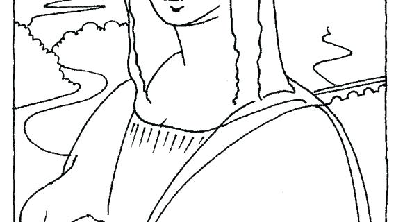 570x320 Leonardo Da Vinci Coloring Sheets Art Pages The Scream Page