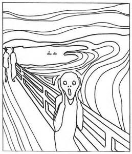 258x300 Munch Scream Coloring Page Sketch Template First Grade Artmusic