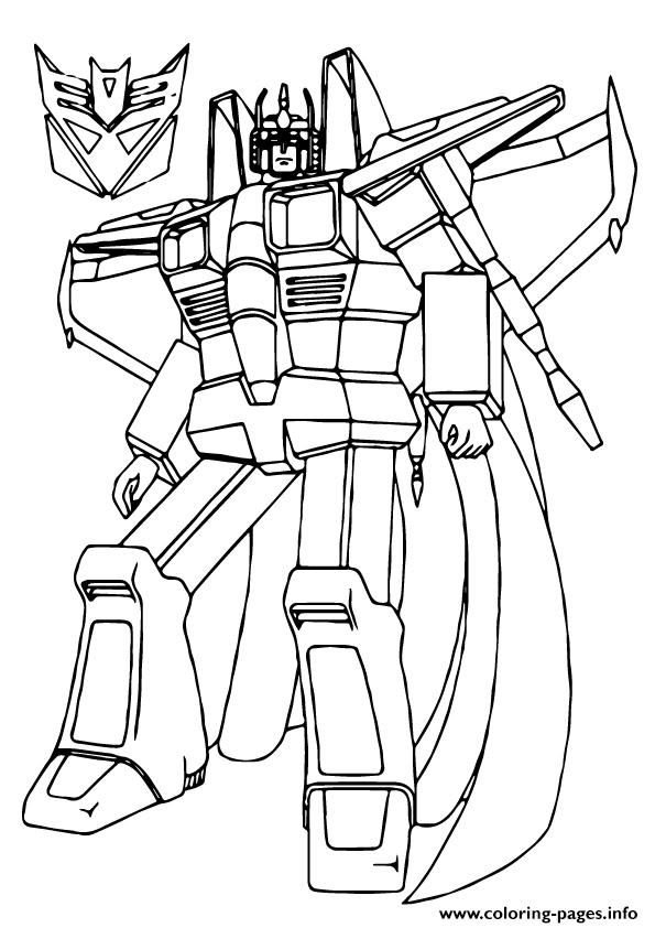 595x842 Print Transformers Star Scream A4 Coloring Pages Sam's B Day