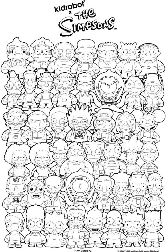 Simpson Coloring Pages 580x881 Simpson Coloring Pages