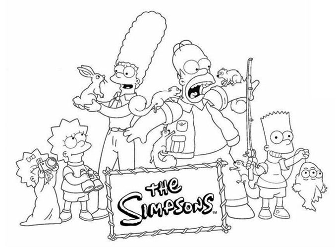 The Simpsons Christmas Coloring Pages Special Family Simpsons 678x500 The Simpsons Christmas Coloring Pages Special Family Simpsons