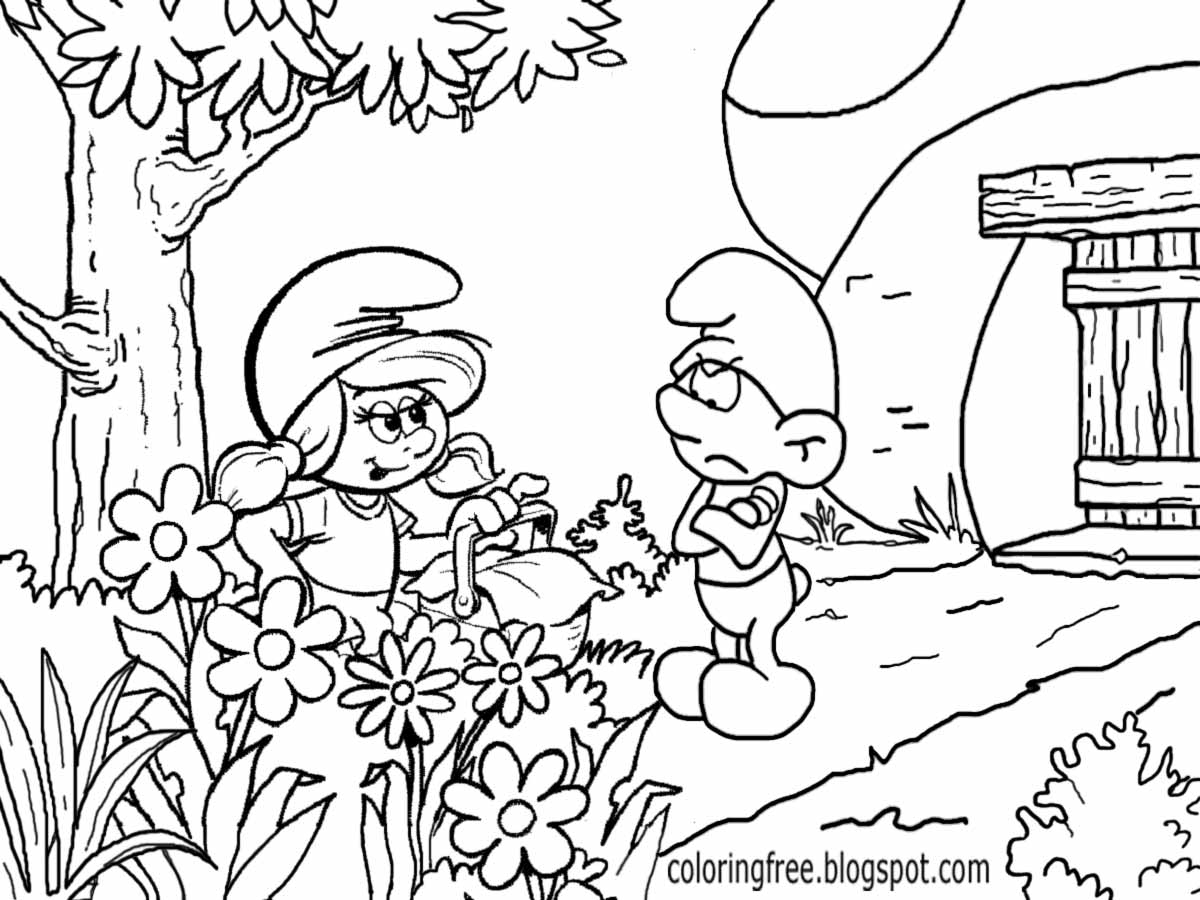 1200x900 Impressive Smurfs Coloring Pages To Print Out