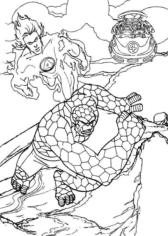 565x792 Human Torch And The Thing Coloring Pages