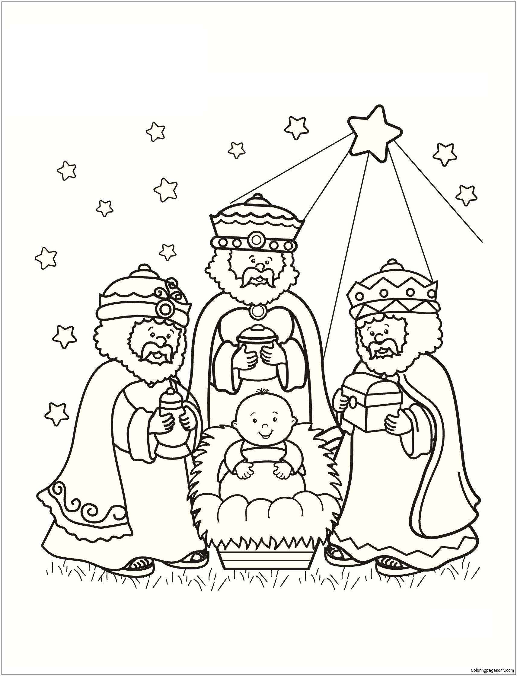 1713x2239 Reduced Free Coloring Pages Of The Three Wise Men Kings Colouring
