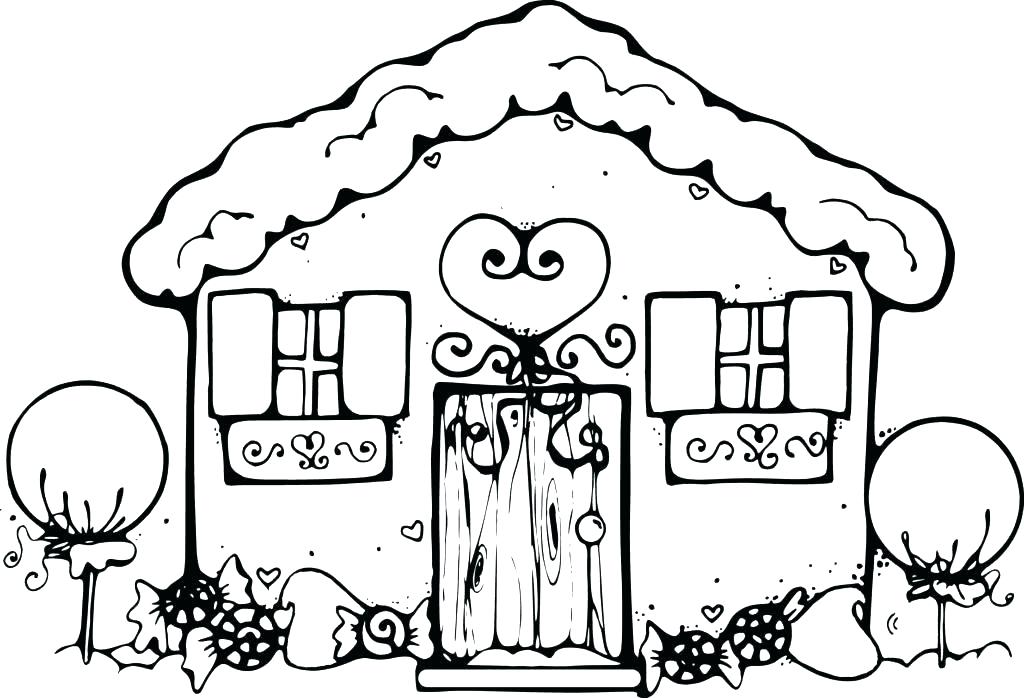1024x698 House Coloring Pages Printable Free Gingerbread Coloring Pages
