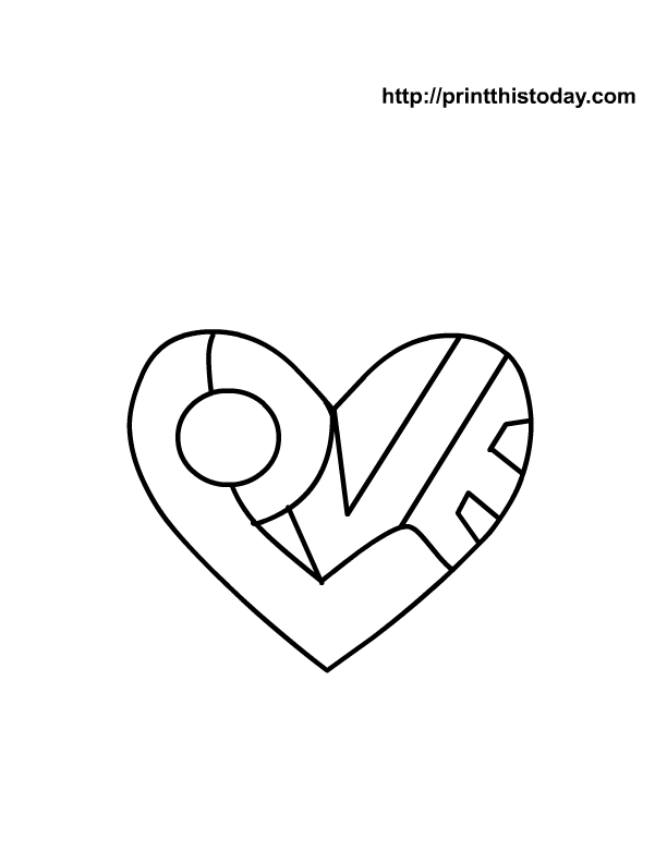 Heart To Color Free Printable Heart Coloring Page With I Love 612x792 Heart To Color Free Printable Heart Coloring Page With I Love