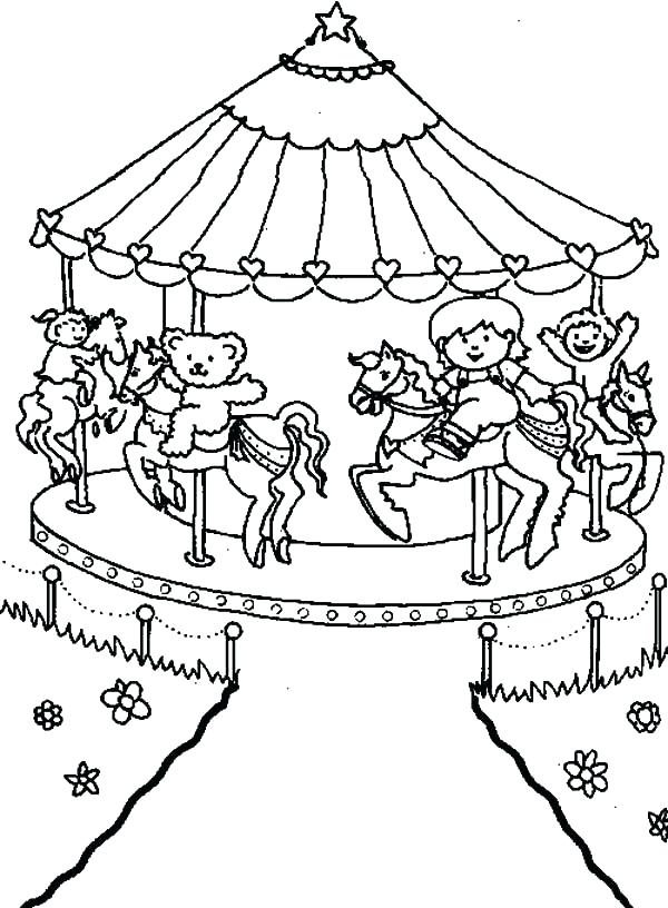 600x816 Amusement Park Coloring Pages Bumper Cars At Carnival Coloring