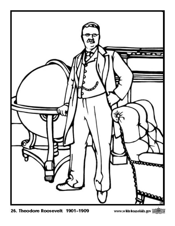 Coloring Page 26 Theodore Roosevelt 580x750 Coloring Page 26 Theodore Roosevelt