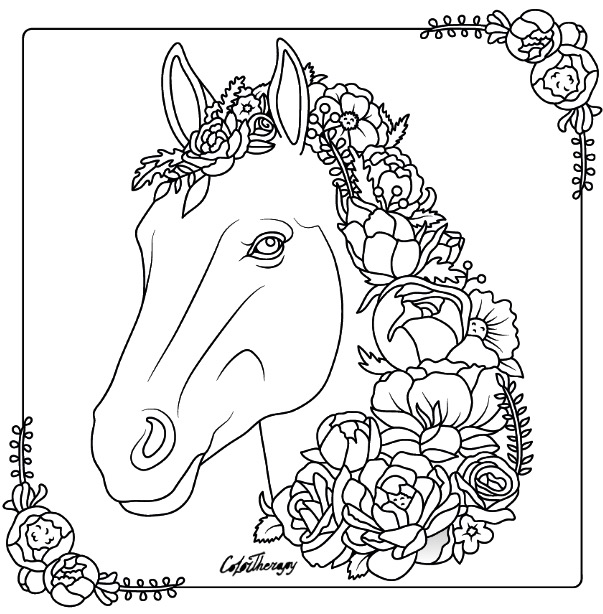Horse Colouring Page Color Therapy App Is Fun And Relaxing! Try 603x614 Horse Colouring Page Color Therapy App Is Fun And Relaxing! Try