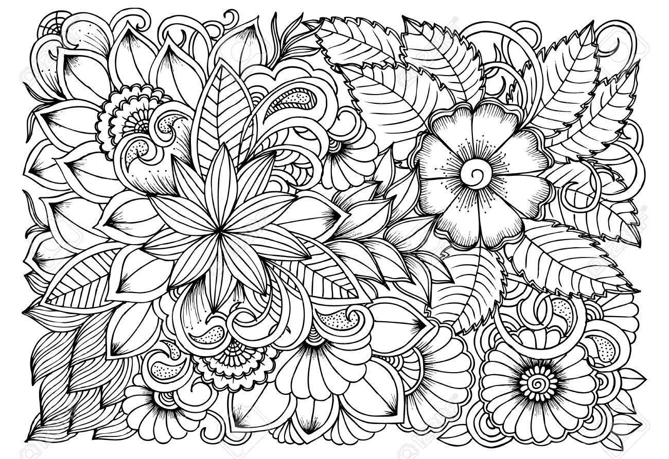 Unbelievable Black And White Flower Pattern For Coloring Doodle 1300x893 Unbelievable Black And White Flower Pattern For Coloring Doodle