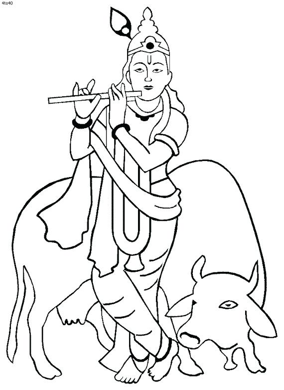 570x782 Lord Krishna Coloring Pages Coloring Pages Of Krishna Ba