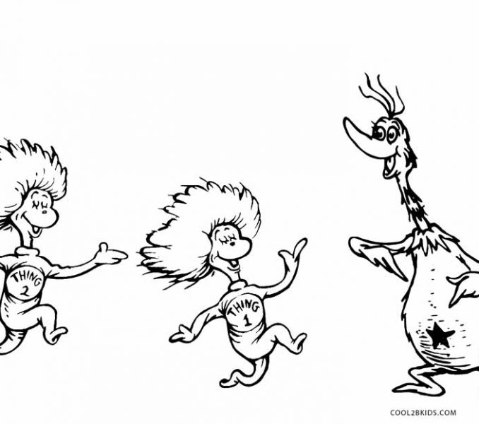 678x600 Thing 1 Thing 2 Coloring Pages Free Printable Dr Seuss Coloring