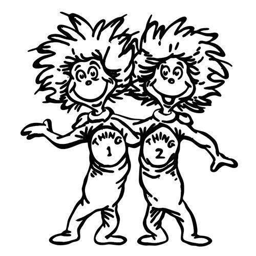500x500 Thing 1 Thing 2 Coloring Pages Thing 1 And Thing 2 Hugging