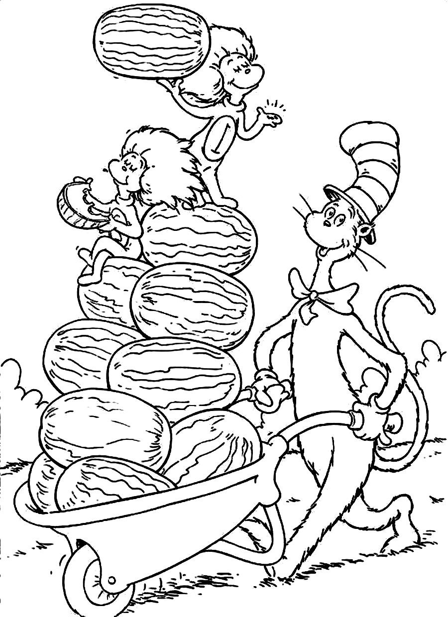 Popular Cat And The Hat Coloring Page In Free Printable Pages 900x1240 Popular Cat And The Hat Coloring Page In Free Printable Pages