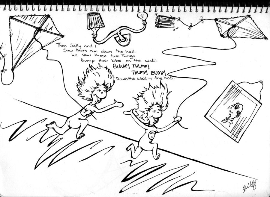 900x658 Coloring Sheet Of Thing 1 And Thing 2