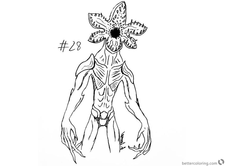 Stranger Things Coloring Pages Inktober Demogorgon By Thecoondog 950x700 Stranger Things Coloring Pages Inktober Demogorgon By Thecoondog