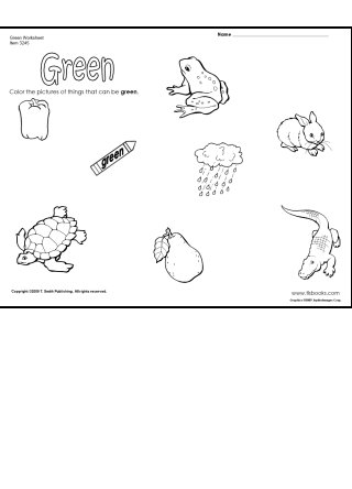 320x444 Color Things That Are Green Worksheet