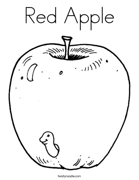 468x605 Red Apple Coloring Page
