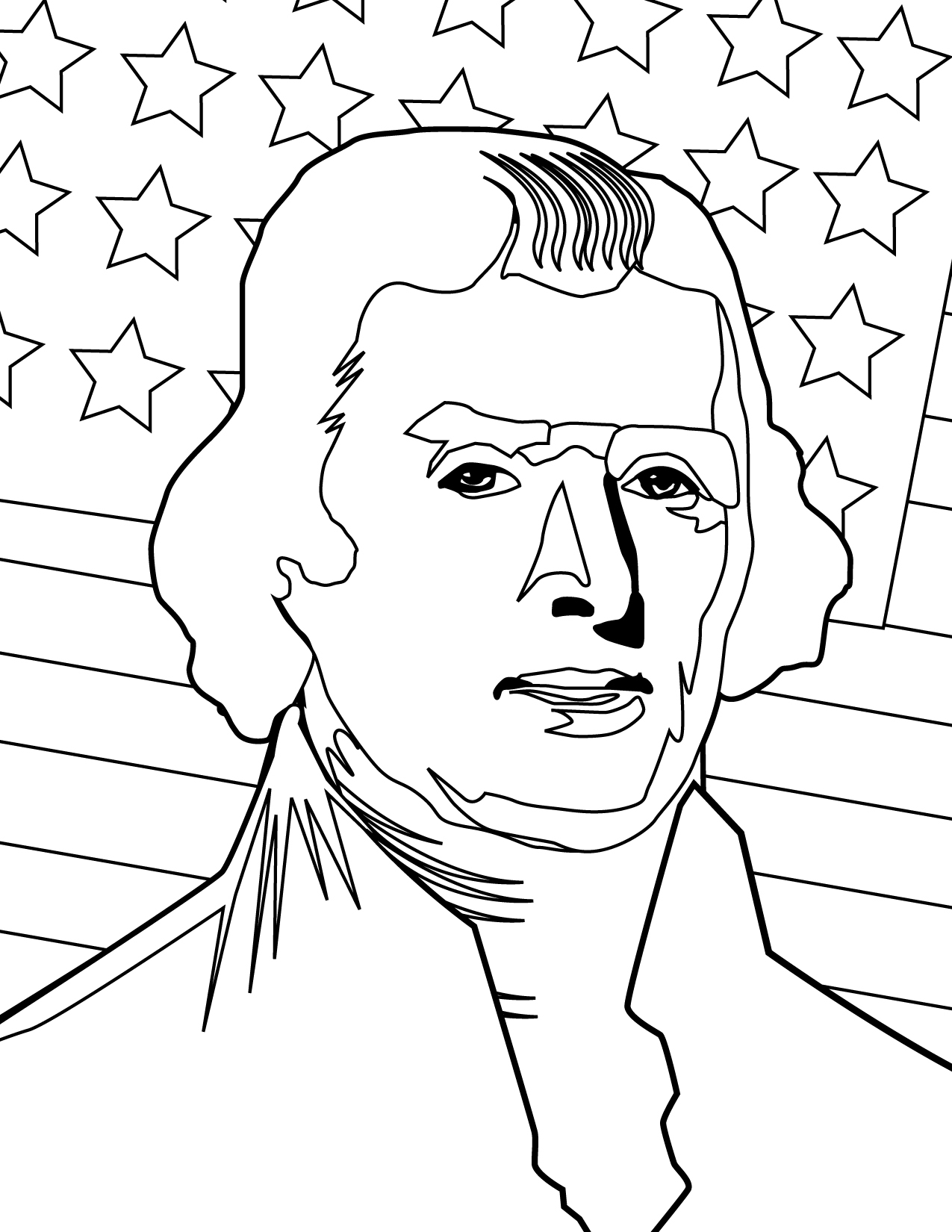 Thomas Jefferson Coloring Page at GetColorings.com | Free printable ...