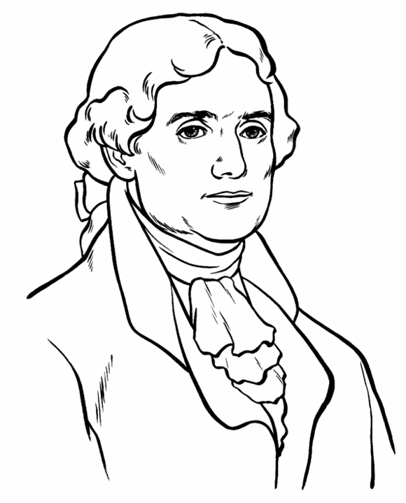 580x719 Us President Thomas Jefferson Coloring Page Amp Coloring Book