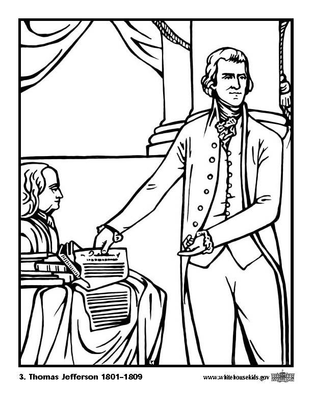 612x792 Coloring Page 03 Thomas Jefferson
