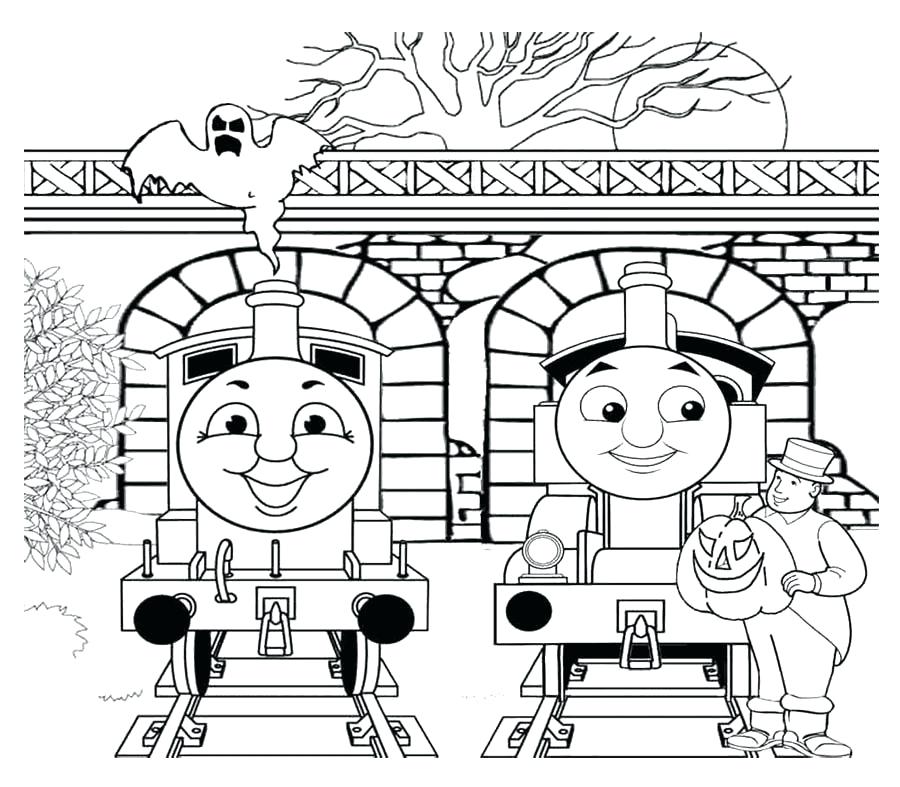 900x787 Thomas The Train Halloween Coloring Pages Two Person Chat