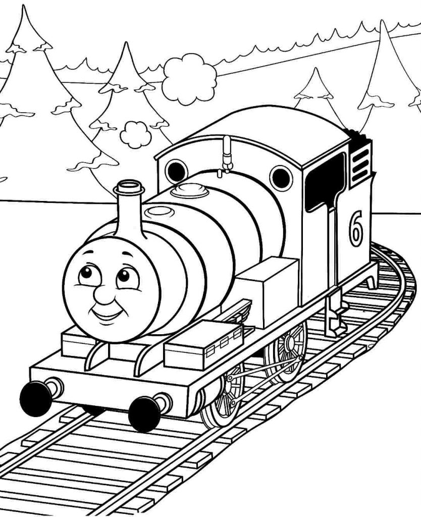 834x1024 Thomas Percy Train With Tree Coloring Pages