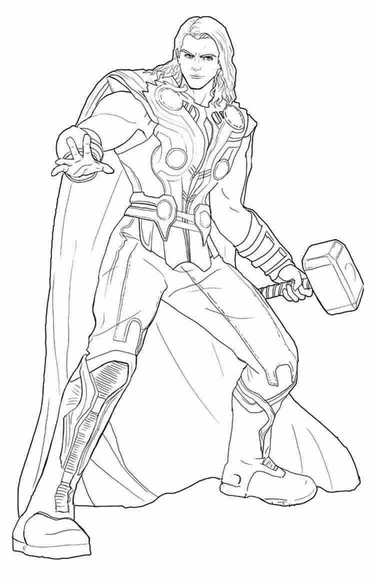 750x1159 Survival Thor Coloring Pages Marvel Page Free Printable