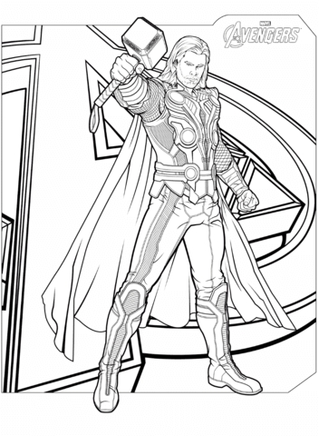 352x480 Marvel Thor Coloring Pages Avengers Thor Coloring Page Free