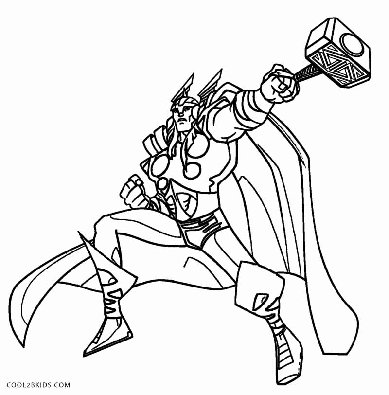 800x812 Printable Thor Coloring Pages For Kids Cool2bkids