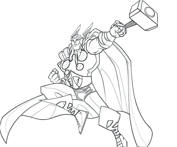 600x500 Thors Hammer Coloring Page Pages