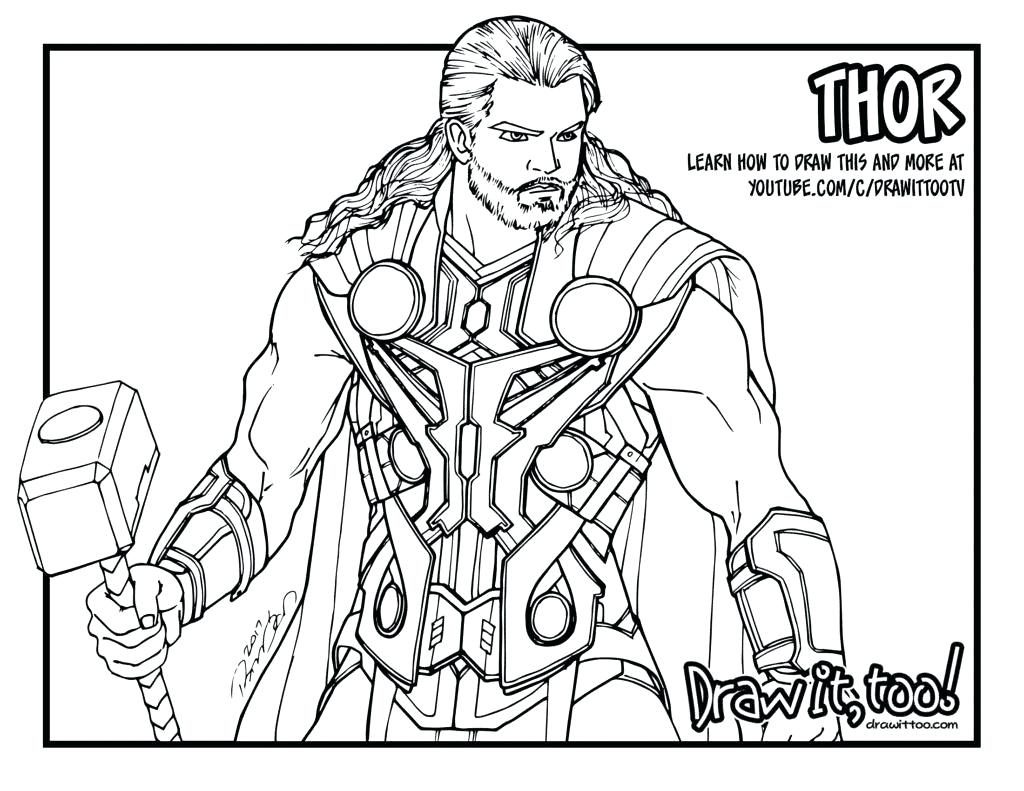 1024x791 Coloring Page ~ Thor Coloring Page Top Pages Pic Hammer Thor