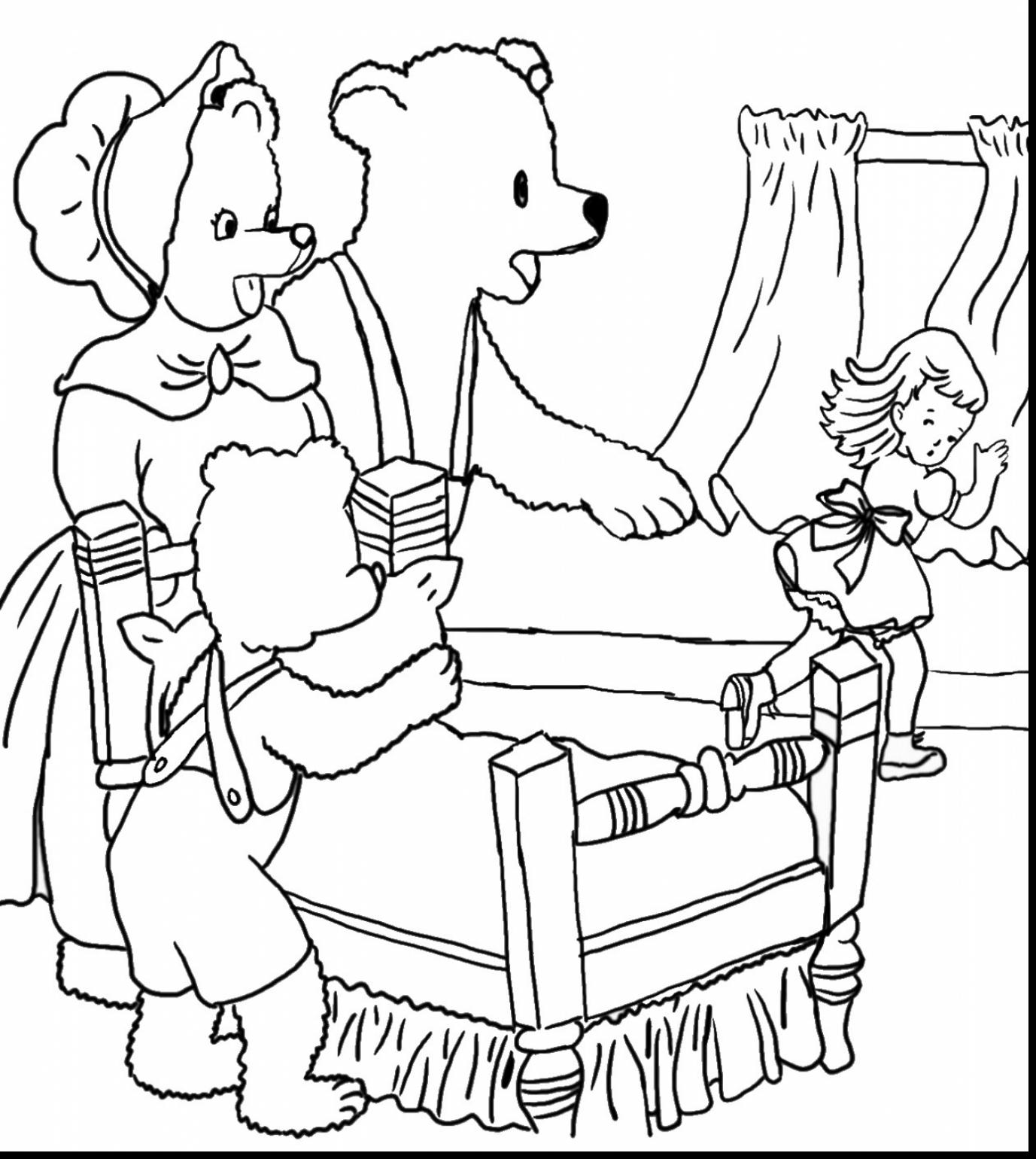 Bears Goldilocks Three Coloring Pages Colouring Sheets Bear Little ...