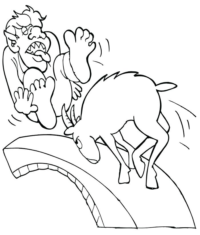 700x823 Three Billy Goats Gruff Coloring Pages Coloring Trend Medium Size
