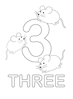 Number 3 Coloring Page 238x320 Number 3 Coloring Page