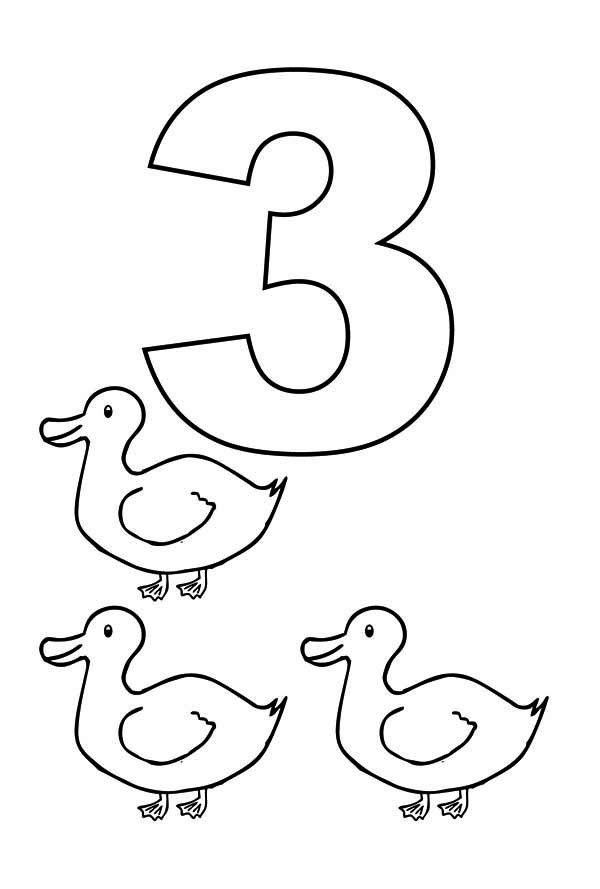Number 3 Coloring Page Learn Number 3 With Three Ducks Coloring 600x889 Number 3 Coloring Page Learn Number 3 With Three Ducks Coloring