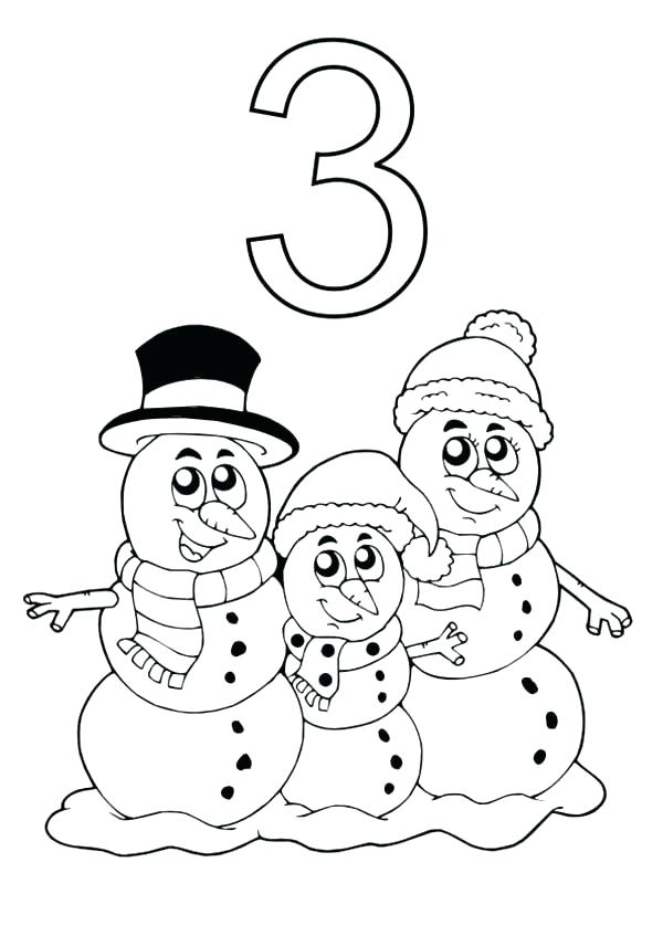 Number 3 Coloring Page Learn Number 3 With Three Snowman Coloring 600x847 Number 3 Coloring Page Learn Number 3 With Three Snowman Coloring